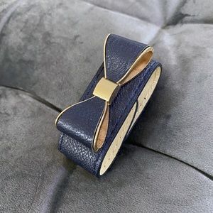 Navy Leather Bracelet